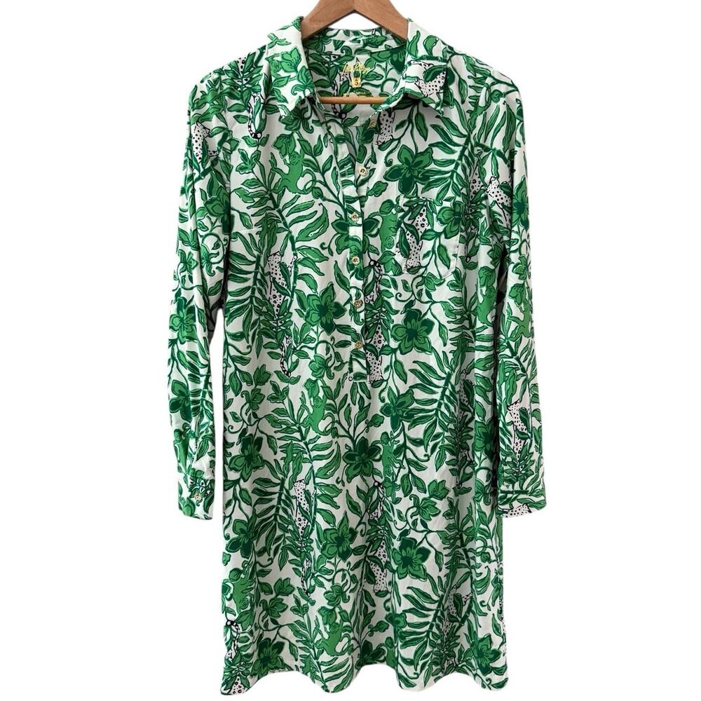Lilly Pulitzer Kindra Dress in Fiddle Leaf Green Lil Escape Plan Size Small - Picture 4 of 9